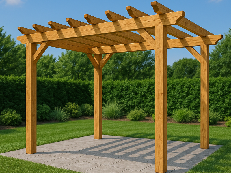 A_photograph_showcases_a_wooden_pergola_situated_i